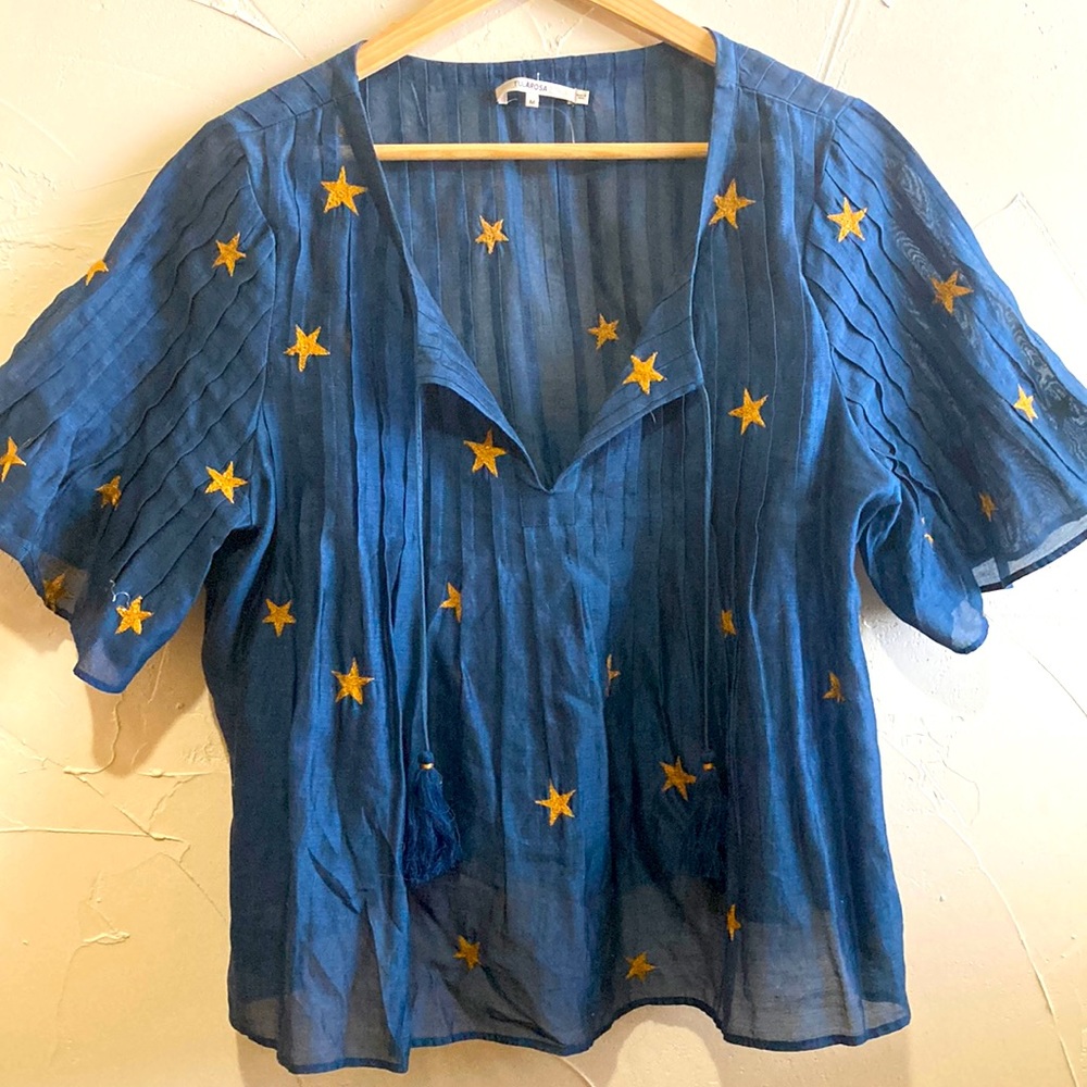 TULAROSA Gold Star Belton Top Sz MED
